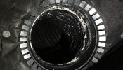 AS THE DUCT IS CLEANED THE ORGANIC MATTER IS REMOVED AND THE DUCT MATERIAL BEGINS TO APPEAR AS IN NEW CONDITION